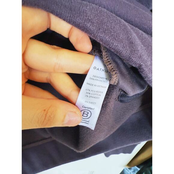 Athleta Cozy Karma Side Zip Fleece Funnel Neck Pullover Sweater Purple S Layer - Picture 7 of 8